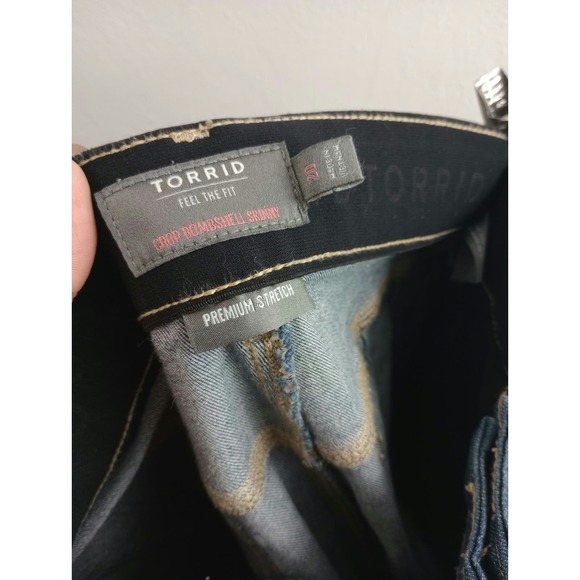 Torrid Womens Premium Bombshell Stretch Skinny Crop Blue Denim Jeans Size 20 - Picture 5 of 6
